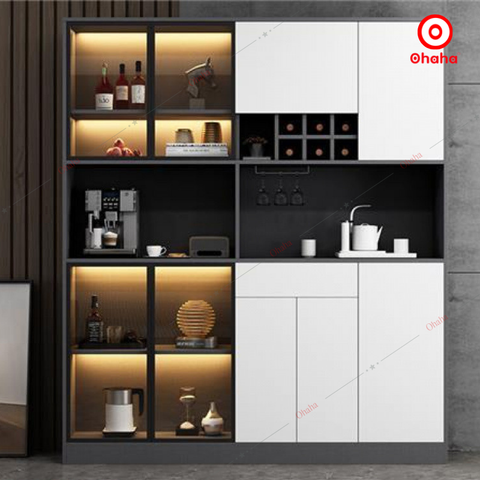 Tủ bếp cánh kính nhiều ngăn - TB067