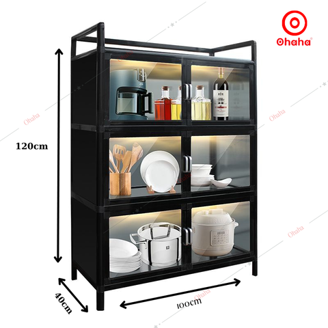 Tủ bếp cánh kính đựng bát đĩa - TB060