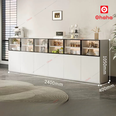 Tủ bếp gỗ đa năng công nghiệp Ohaha cánh kính - TB080