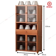 Tủ bếp đa năng cánh kính gỗ MDF Ohaha - TB057