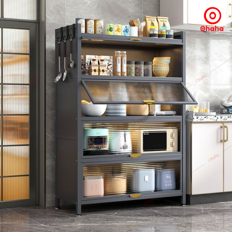 Tủ bếp gỗ MDF cánh kính - TB051