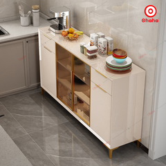 Tủ bếp gỗ MDF cánh kính kiểu dáng đơn giản - TB056