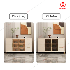 Tủ bếp gỗ MDF cánh kính kiểu dáng đơn giản - TB056