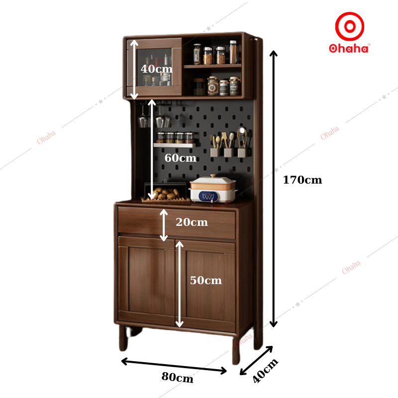 Tủ bếp gỗ MDF Ohaha nhiều tầng đa năng - TB064
