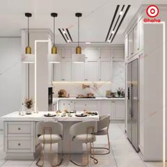 Tủ Bếp Gỗ Phong Cách Tân Cổ Điển OHAHA - TB033