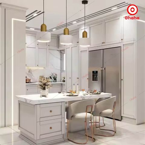 Tủ Bếp Gỗ Phong Cách Tân Cổ Điển OHAHA - TB033