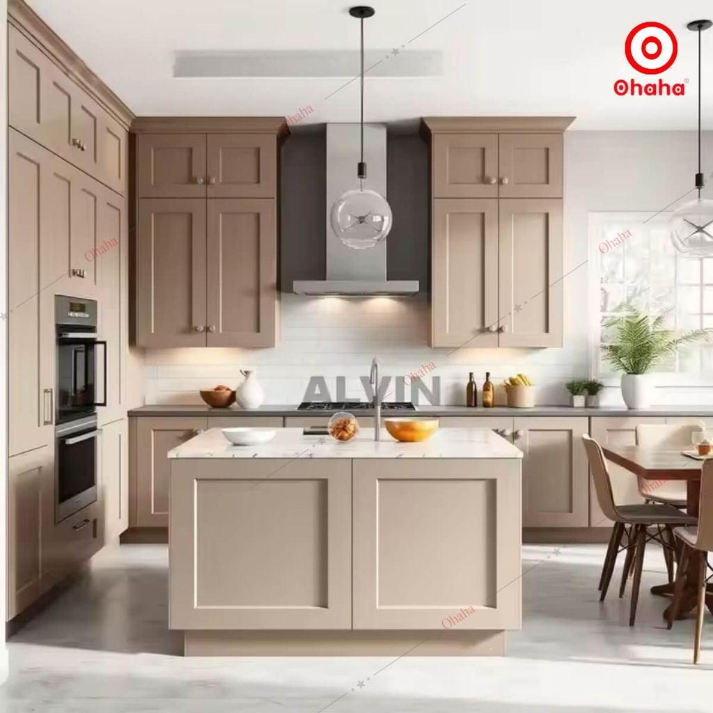 Tủ Bếp Hiện Đại Cao Cấp Phong Cách Tân Cổ Điển OHAHA - TB042