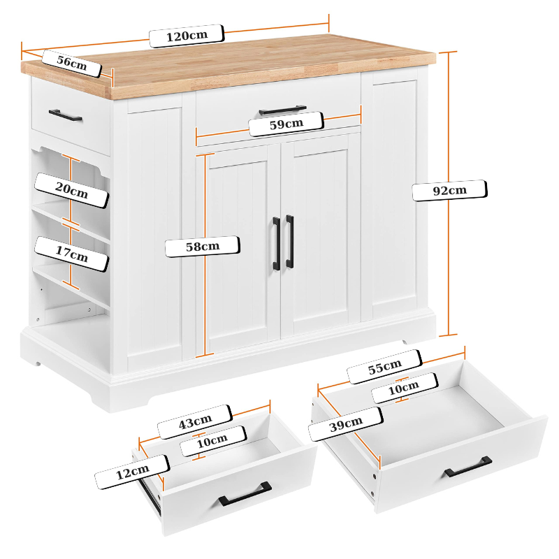 Tủ bếp mini đa năng có bánh xe - TB070
