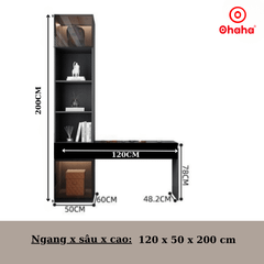 Tủ quần áo cánh kính kèm bàn trang điểm có ghế OHAHA - TCK011
