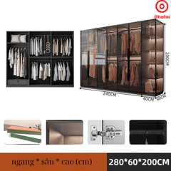 Tủ quần áo cánh kính kèm bàn trang điểm có ghế OHAHA - TCK011