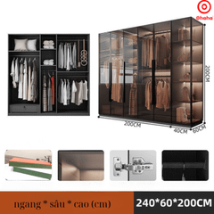 Tủ quần áo cánh kính kèm bàn trang điểm có ghế OHAHA - TCK011