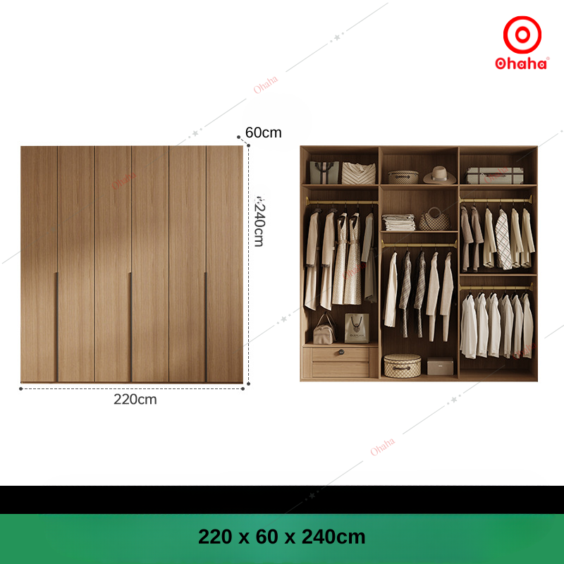 Tủ quần áo gỗ công nghiệp hiện đại Ohaha - HĐ016
