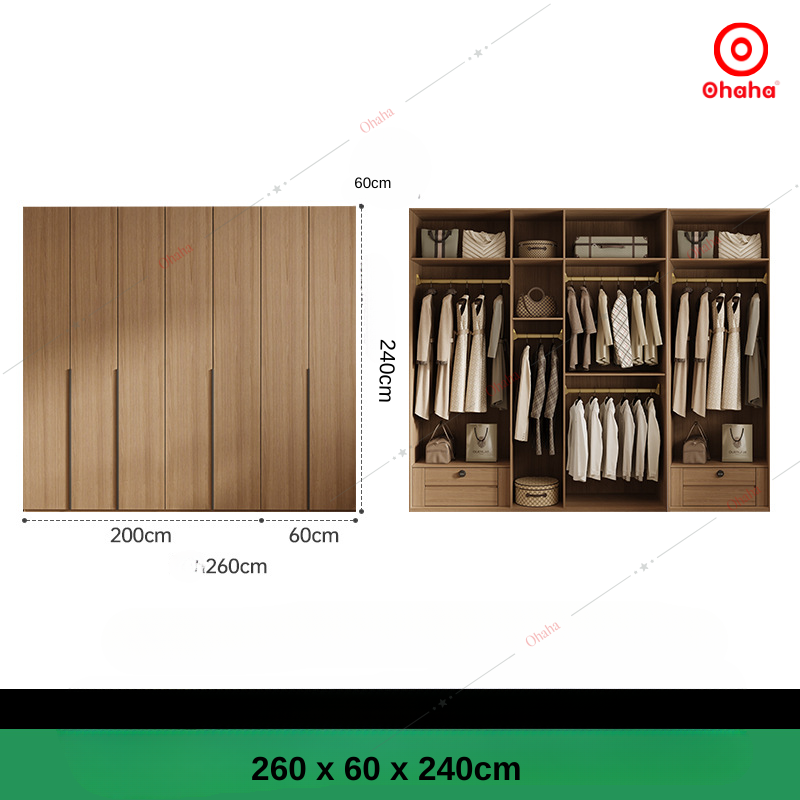 Tủ quần áo gỗ công nghiệp hiện đại Ohaha - HĐ016