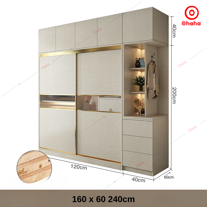Tủ quần áo gỗ công nghiệp hiện đại Ohaha - HĐ015