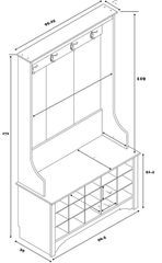 Tủ giày cao cấp có giá treo Ohaha màu nâu - TGCC031