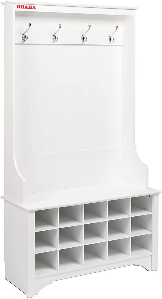 Tủ giày cao cấp có giá treo Ohaha màu trắng - TGCC030
