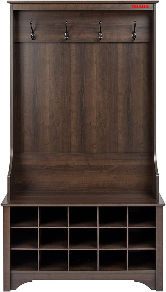 Tủ giày cao cấp có giá treo Ohaha màu nâu - TGCC031