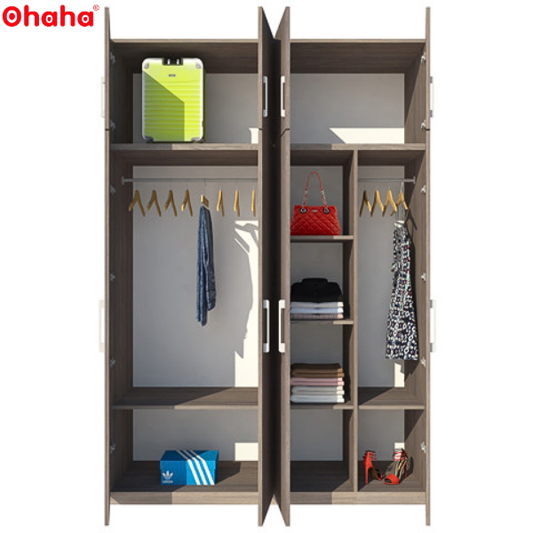 Tủ quần áo gỗ công nghiệp 2 tầng 4 cánh Ohaha - TQA033