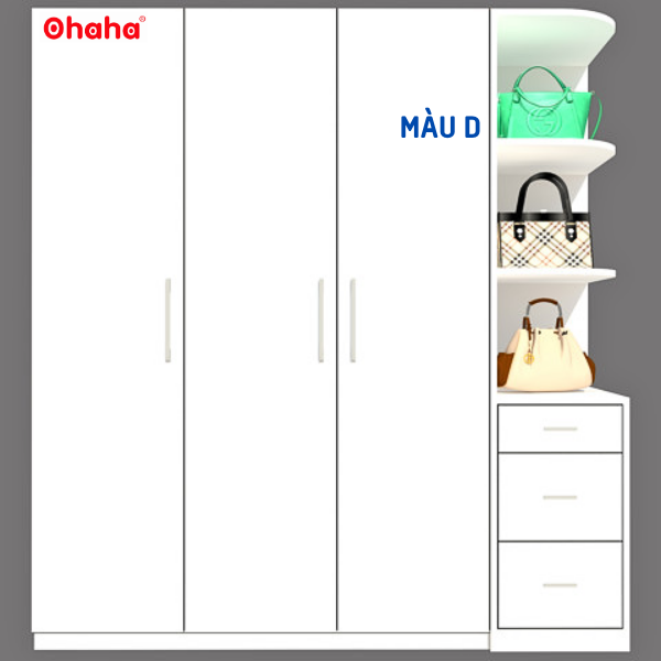 Tủ Quần Áo Gỗ Công Nghiệp 3 Cánh OHAHA - TQA032
