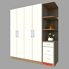 Tủ Quần Áo Gỗ Công Nghiệp Cao Cấp 4 Cánh OHAHA - TQA002