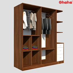Tủ Quần Áo Gỗ Công Nghiệp Cao Cấp 4 Cánh OHAHA - TQA002