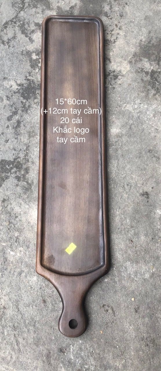 026 - (Giá sỉ) Khay chữ nhật tay cầm 15*60cm (+12cm tc) sợ óc chó