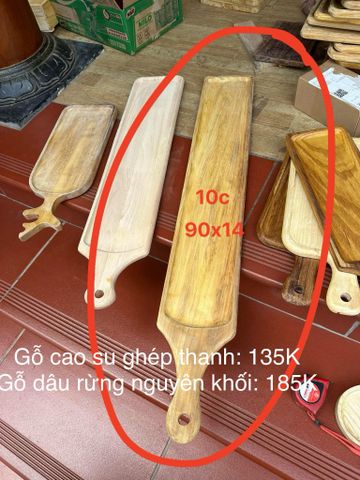  Sỉ sll Khay cn tay cầm 14*90cm gỗ cao su sơn óc chó 