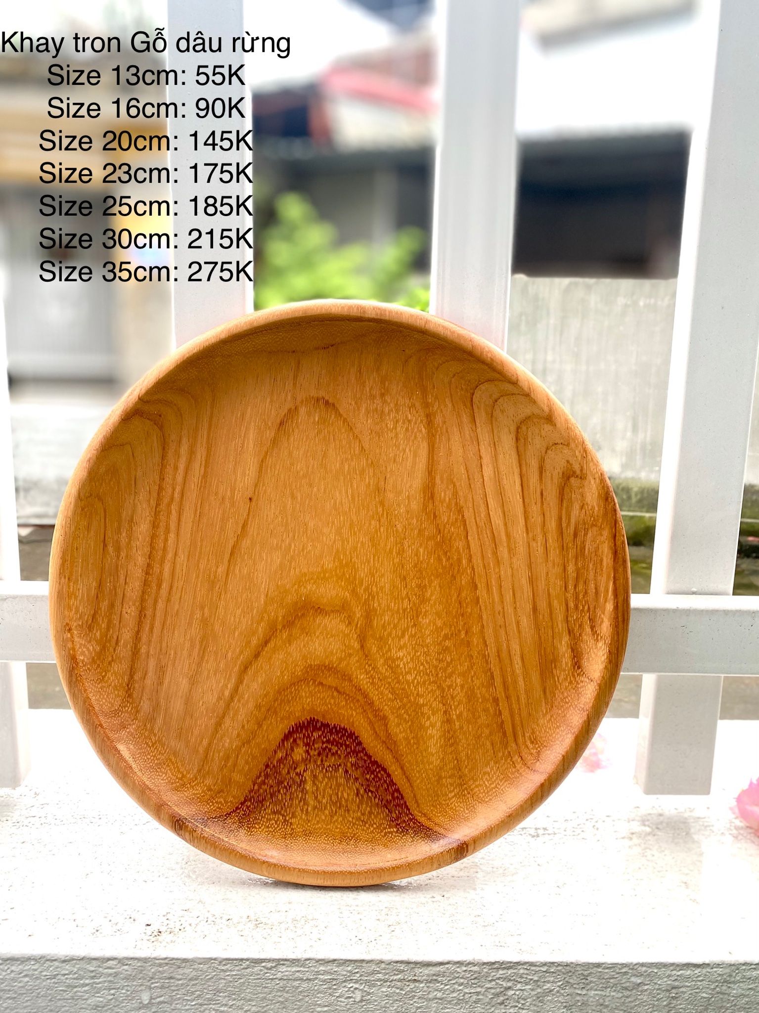 124 - Khay tròn gỗ dâu rừng các size - MOCK0038