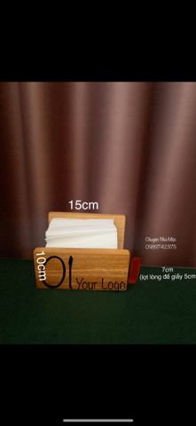  061- Hộp khăn giấy mở gỗ dâu rừng 