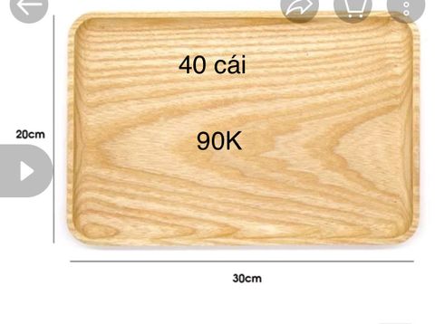  GIÁ SỈ Khay chữ nhật 20*30cm gỗ tần bì 