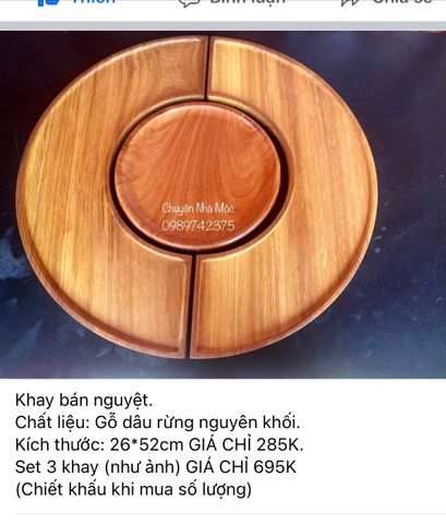  066- Khay bán nguyệt 26*52cm (2 khay tạo vòng tròn 52cm) 