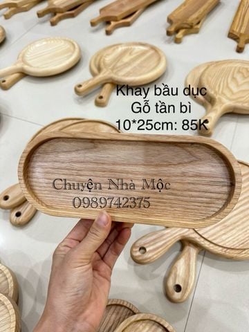  Khay bầu dục gỗ tần bì 