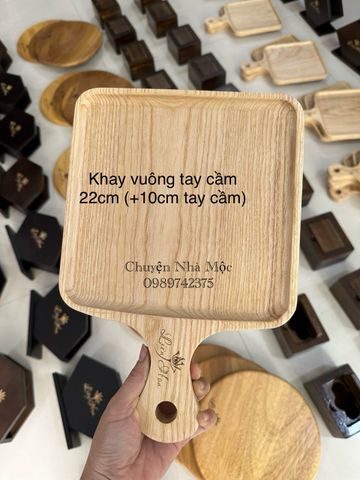  Khay vuông tay cầm 22cm 