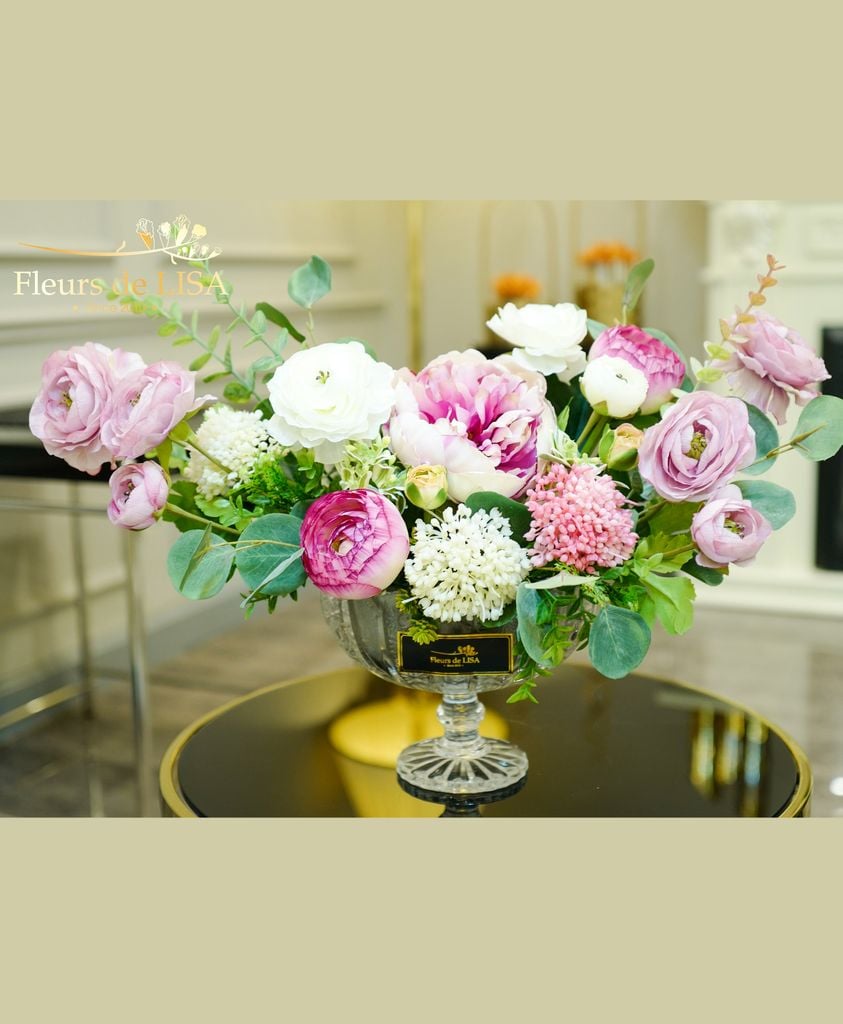  Glamour Pink - Bình hoa lụa trang trí nội thất cao cấp 