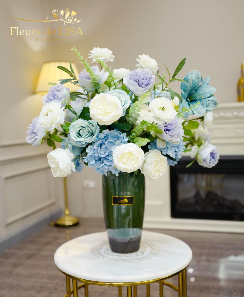  Bluets - Bình hoa lụa trang trí nội thất 