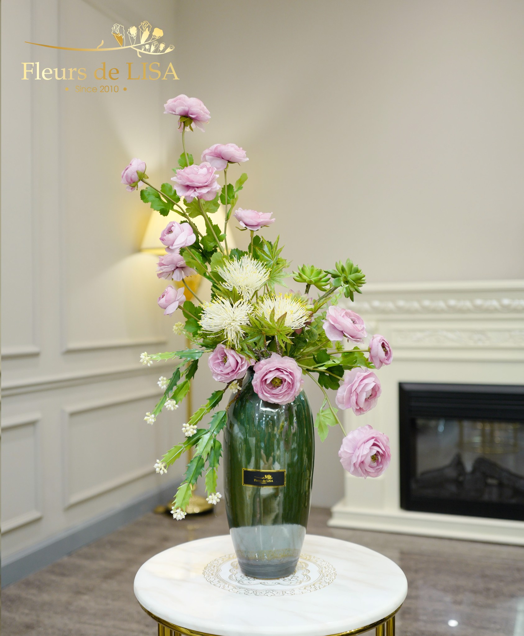  Lilac Luster - Bình hoa lụa trang trí nội thất 