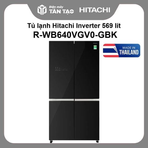 Tủ lạnh Hitachi Inverter 569 lít R-WB640VGV0-GBK