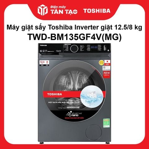 Máy giặt sấy Toshiba Inverter giặt 12.5/8 kg TWD-BM135GF4V(MG)