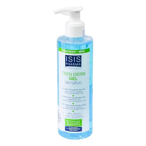 Gel rửa mặt da nhạy cảm giảm nhờn ngừa mụn ISIS Pharma Teen Derm Gel Sensitive 250ml