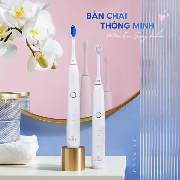 Bàn chải điện Chido CDSmile - 3 đầu bàn chải