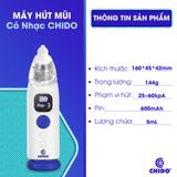 Hút mũi Chido - 3 cấp độ lực hút, có nhạc, đèn đa màu sắc, bảo hành 2 năm