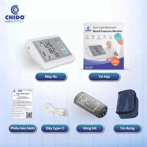 Máy đo huyết áp bắp tay CHIDO phiên bản mới có giọng nói Tiếng Việt - Bảo hành 5 năm tại nhà