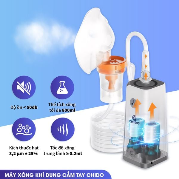 Máy xông khí dung CHIDO cầm tay -  phiên bản mới CNB69026 - pin sạc