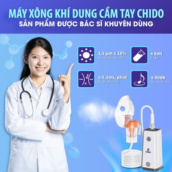 Máy xông khí dung CHIDO cầm tay -  phiên bản mới CNB69026 - pin sạc