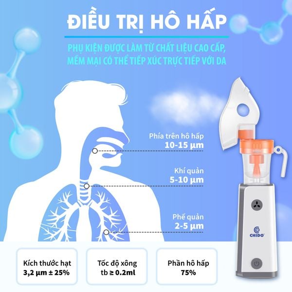 Máy xông khí dung CHIDO cầm tay -  phiên bản mới CNB69026 - pin sạc