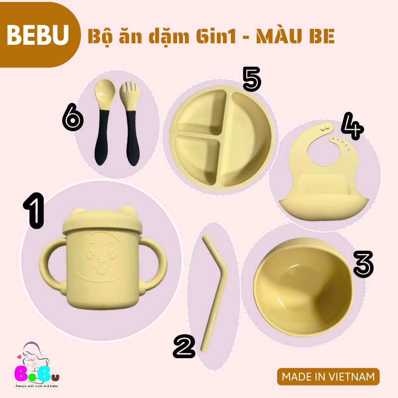 BEBU Bộ ăn dặm BeBu Silicon Cao cấp (2 màu)