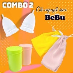 COMBO 2 Cốc Nguyệt San BeBu Chính Hãng,100% Silicol Y Tế siêu mềm