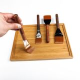 Chổi dẹp quét khay trà bằng gỗ, lông nhân tạo