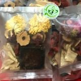 Trà đường nâu mix gừng, hoa hồng, táo đỏ