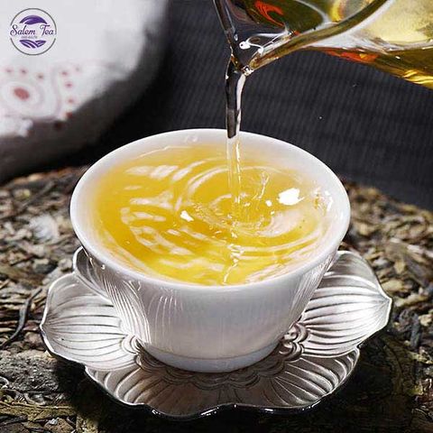 “Nước trà vàng trong từ Trà Phổ Nhĩ Băng Đảo Hoàng Kim Diệp Mãnh Thái 2019”